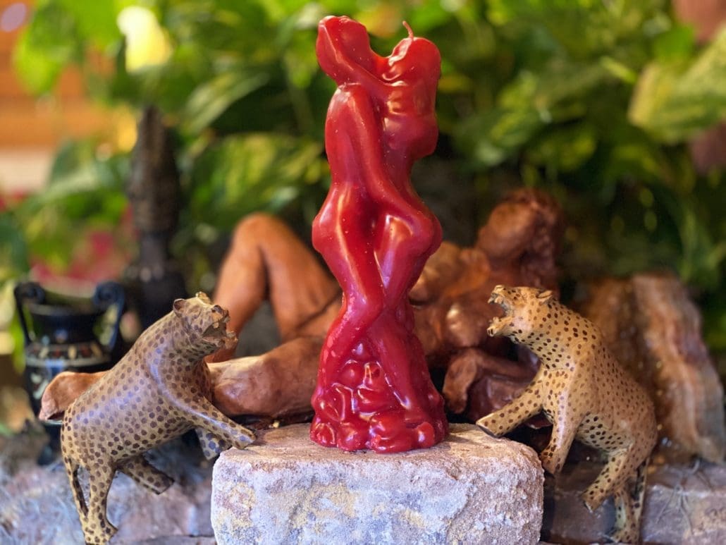 Erotic Couple Red Candle- Jumbo 11"